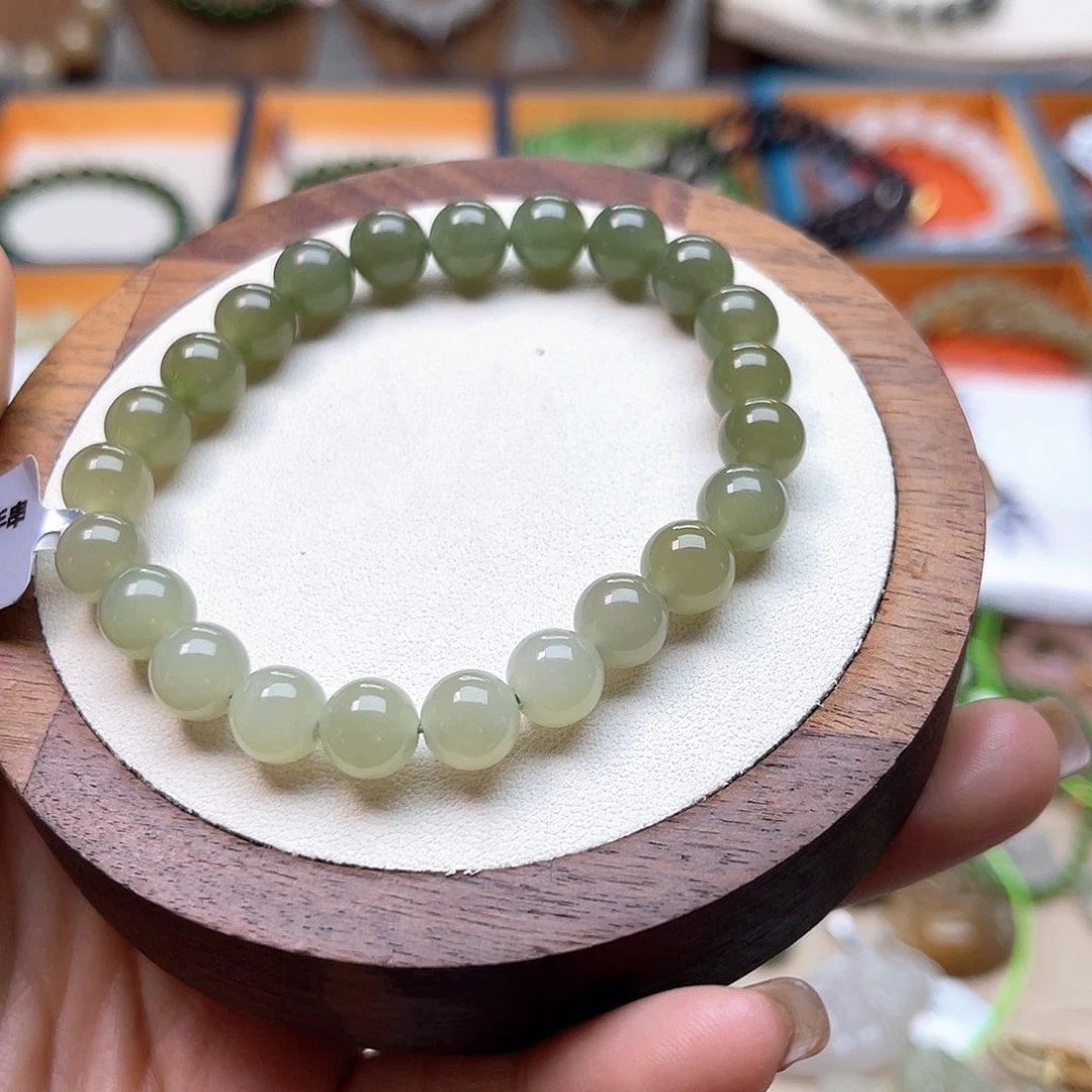 和田玉未镶嵌手串H29卡8