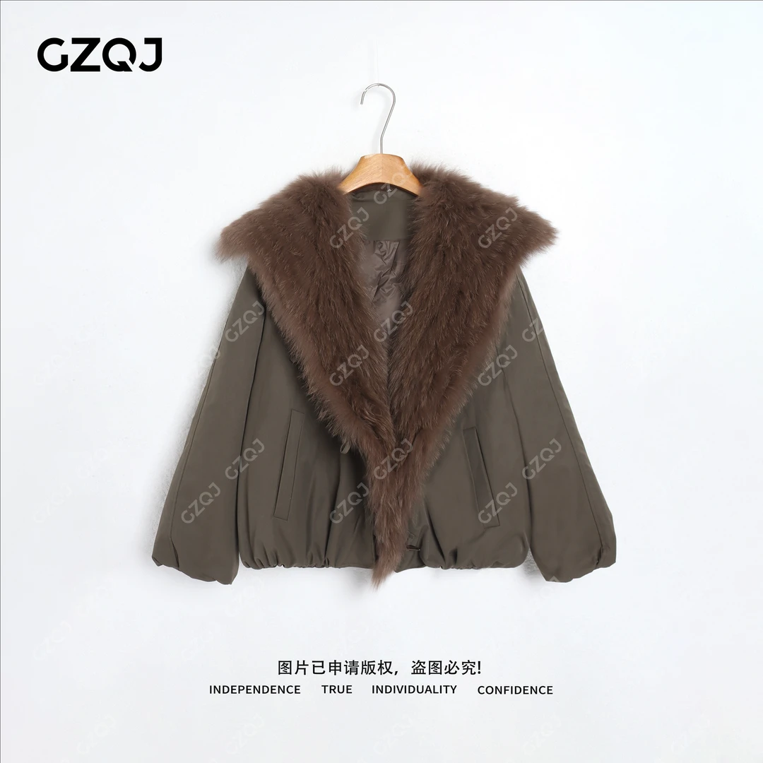 老琴私服【苍林雪狐】潮流时尚贵气狐狸毛90白鸭绒派克服外套 65516