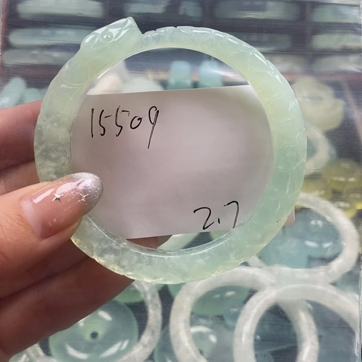 蛇纹石玉手镯未镶嵌用****6