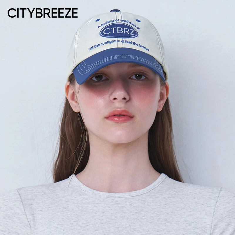 韩国CITYBREEZE尼龙拼色棒球帽IVEGaeul同款休闲帽男女同款【梦一】