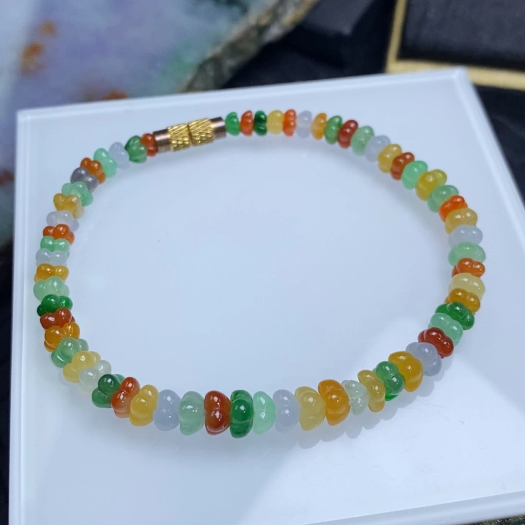 翡翠未镶嵌手链多宝