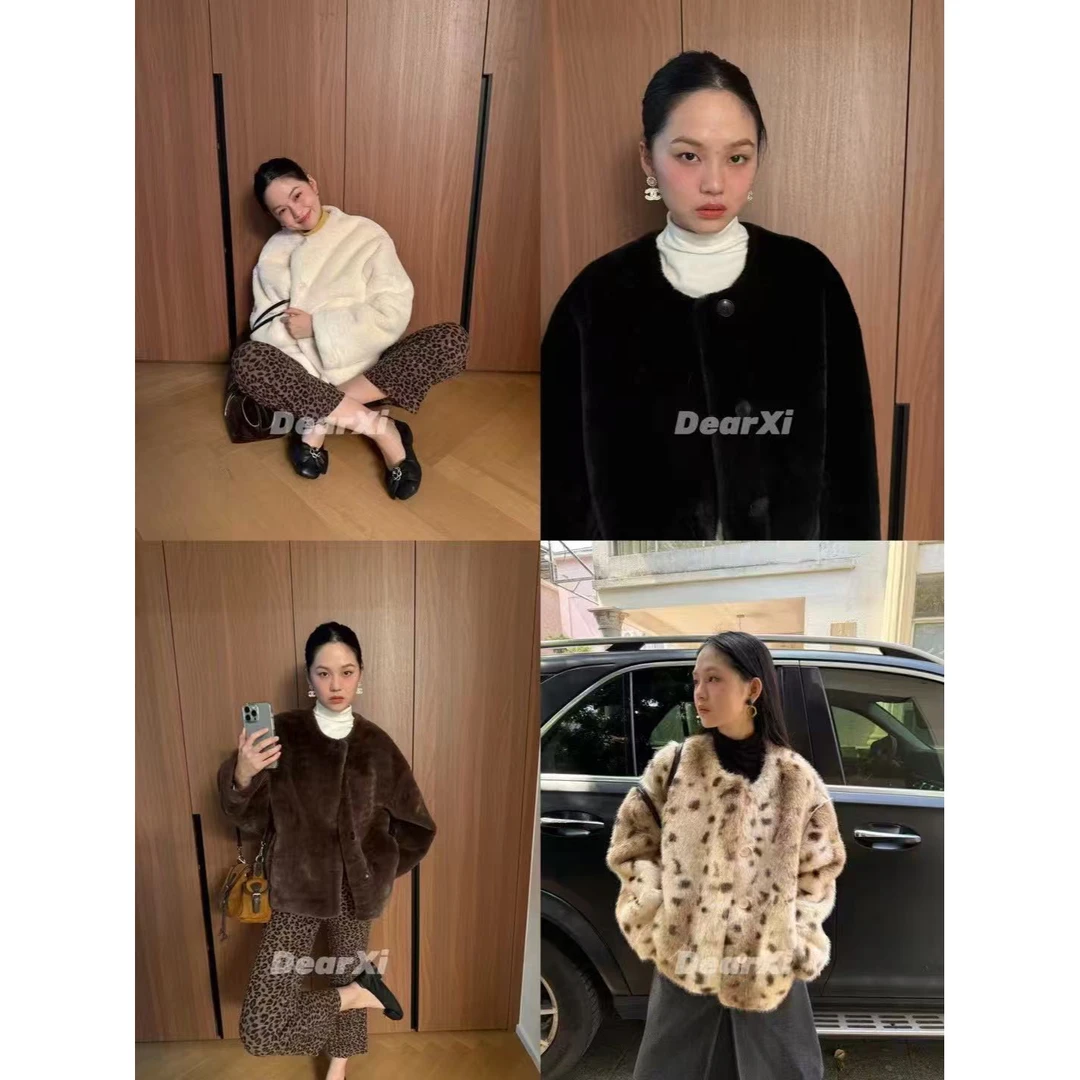 大喜（1dx2350#）软乎乎！ 毛绒绒保暖休闲毛毛一体外套 10-11