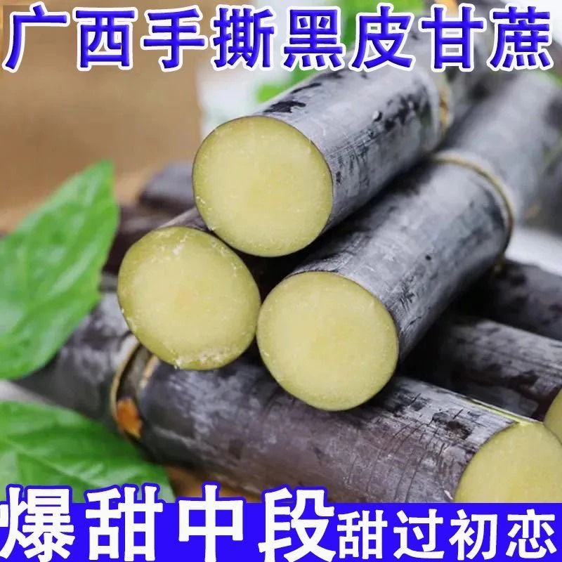 【正宗广西黑皮甘蔗】黑皮水果甘蔗应季新鲜现挖现砍脆甜多汁包邮