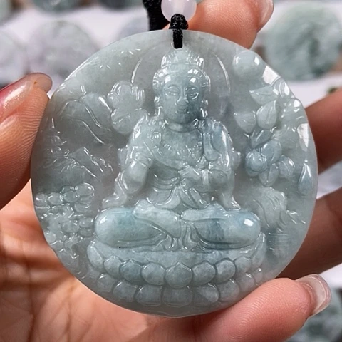 翡翠颈饰未镶嵌大势至菩萨