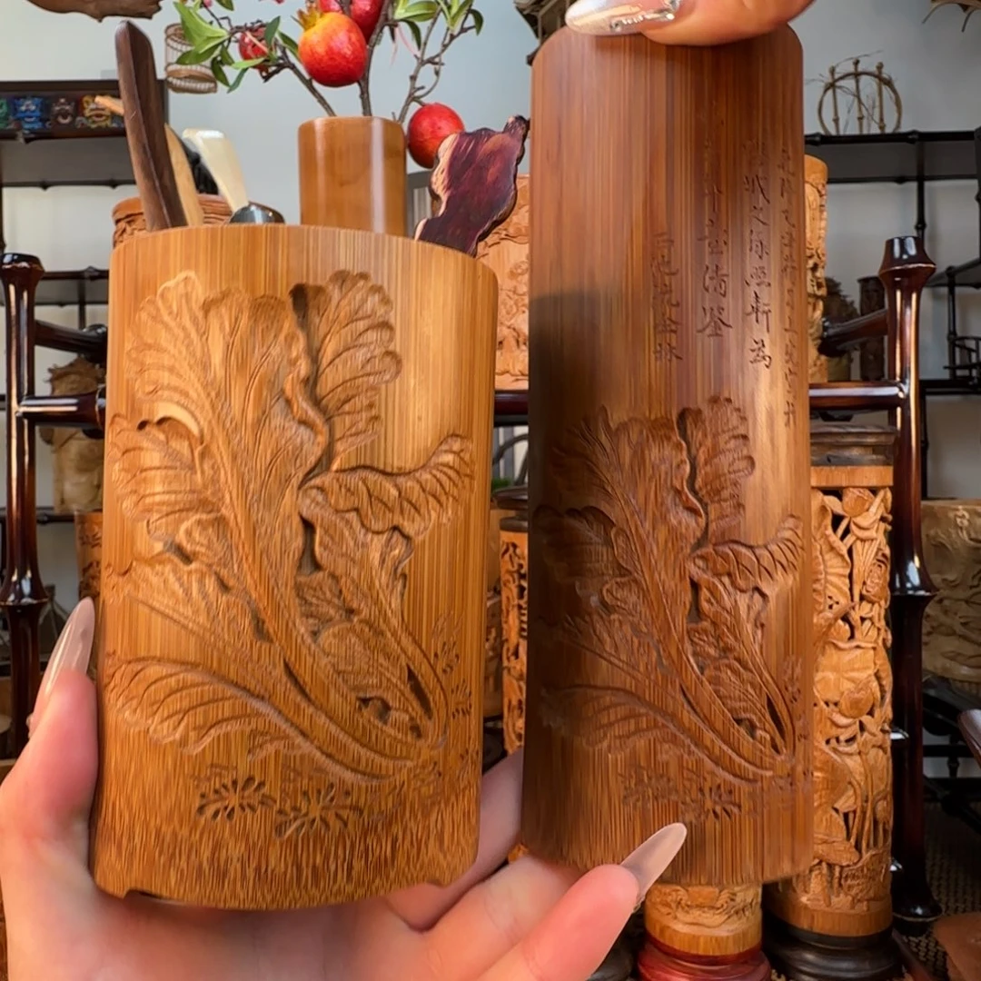 S***q香榧木白菜茶折加茶道筒