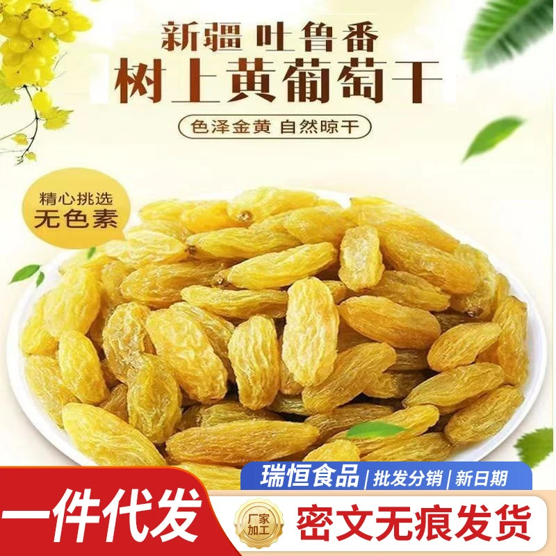 代发新疆树上黄葡萄干500g大颗黄提子干零食蜜饯果干黄葡萄干