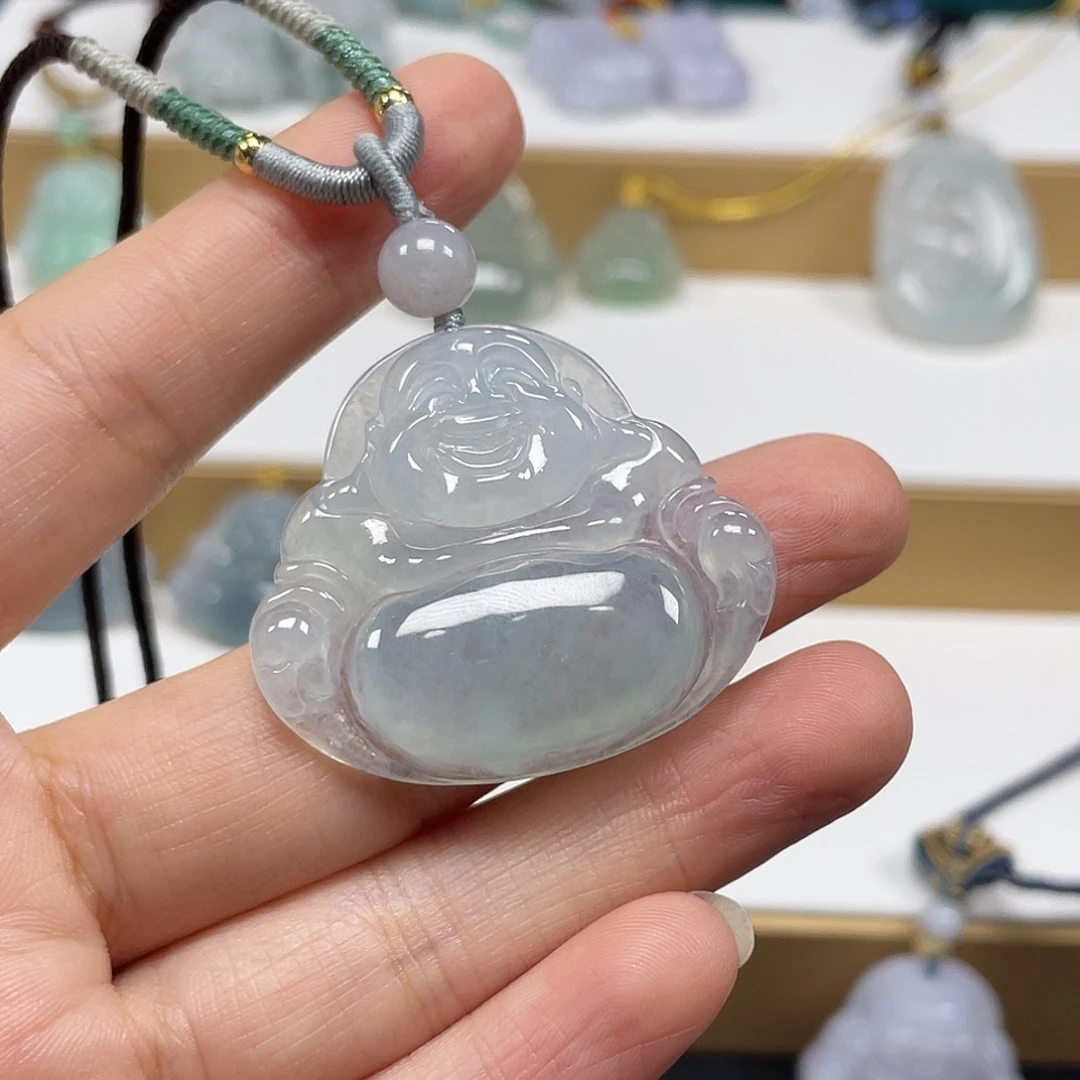 翡翠未镶嵌颈饰天然翡翠佛公吊坠一件37号