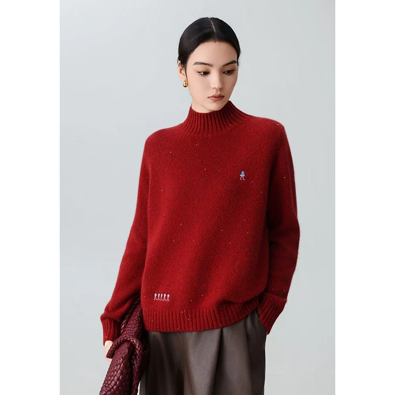 【香嘉怡新品】XJYE3320女士上衣羊毛衫针织衫半高领套头秋冬百搭