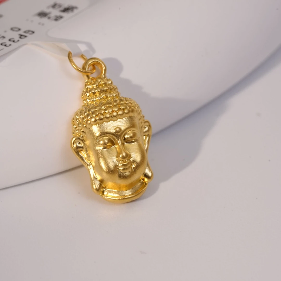【小辛专属】足金999佛头吊坠古法黄金男女挂坠送礼物 0.52 GP434