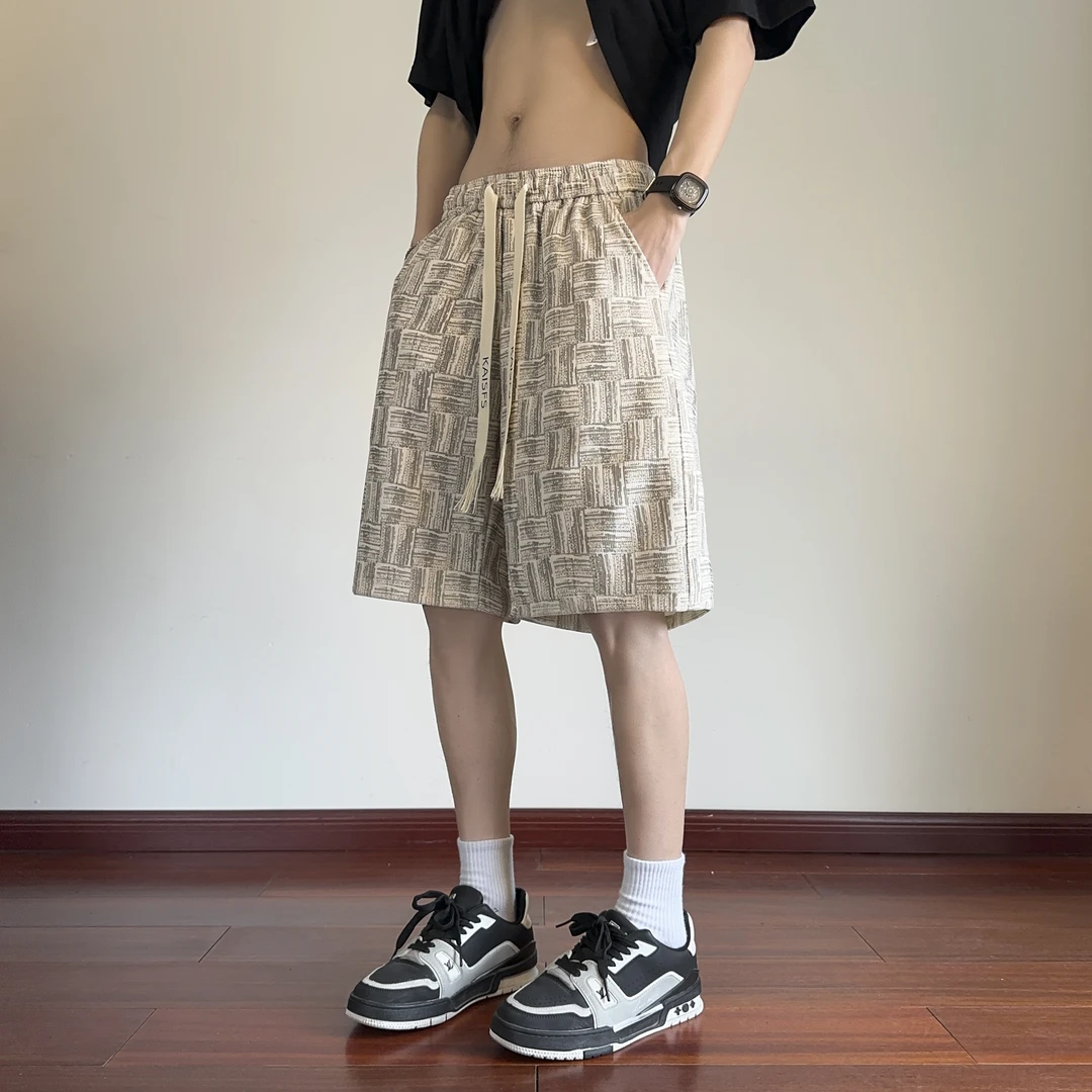 美式扎染运动短裤男夏季薄款高级感垂坠感裤子宽松休闲阔腿五分裤