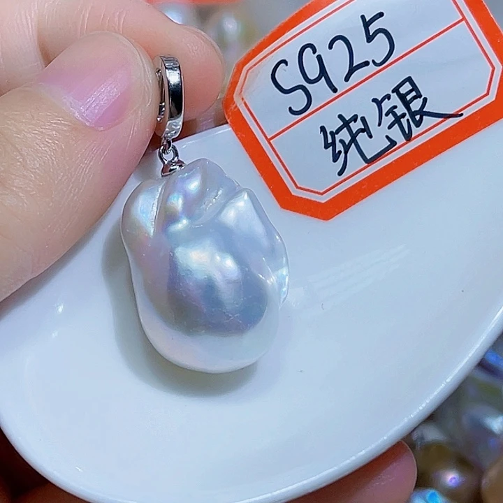 淡水珍珠银S925镶嵌颈饰