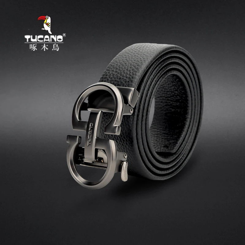 【袁班长专属】啄木鸟2025新款潮流休闲裤腰带男士真皮带百搭扣牛皮