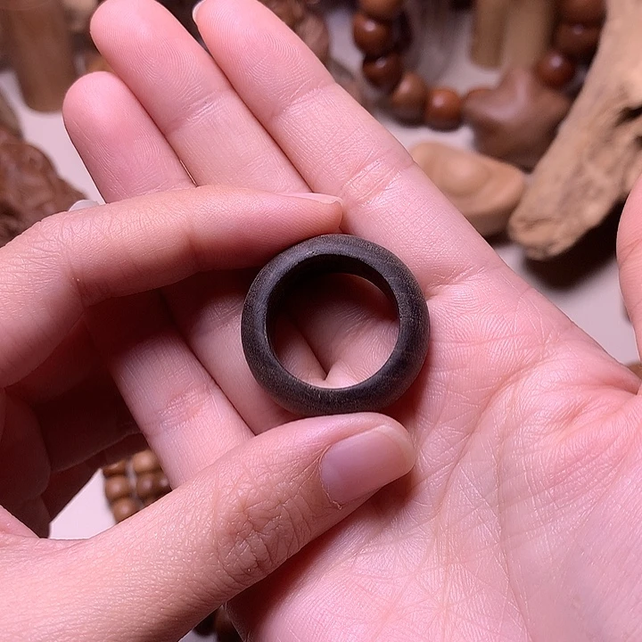 檀香木无事牌檀香阴沉戒指