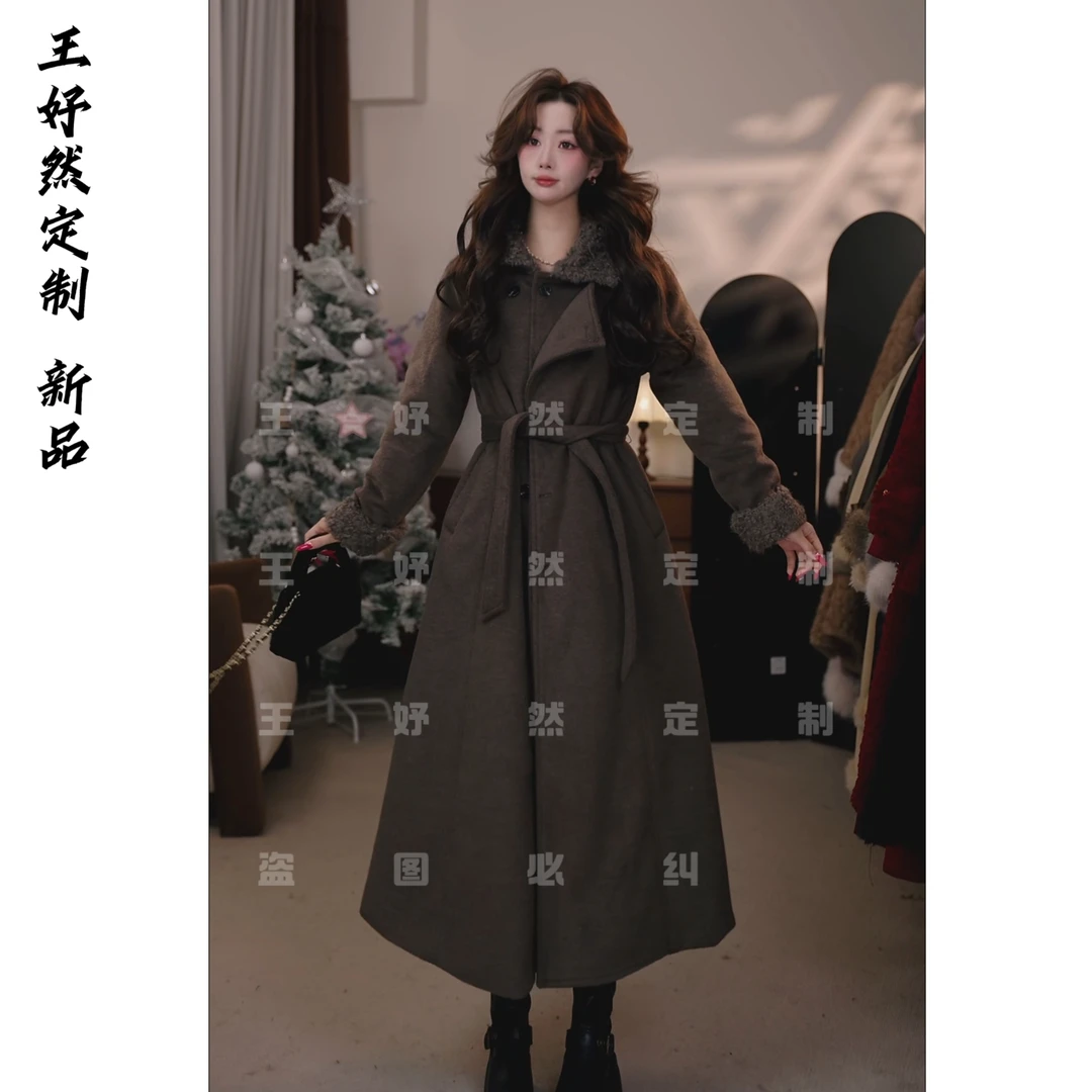 羽绒秋冬宽松百搭毛呢外套长款女装大衣