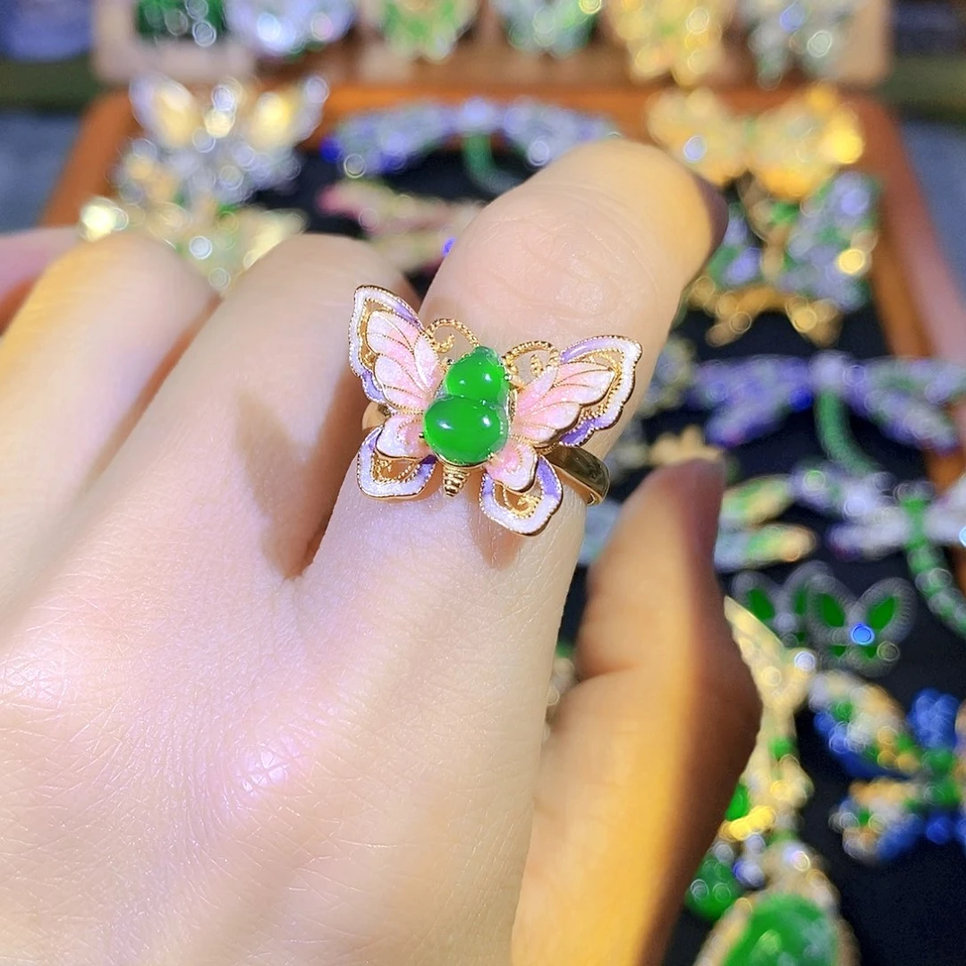 吊坠(不含链)银S925镶嵌翡翠