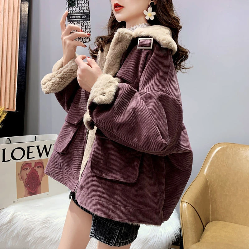 工装外套女秋冬韩版百搭宽松短款加厚保暖服ins潮2025