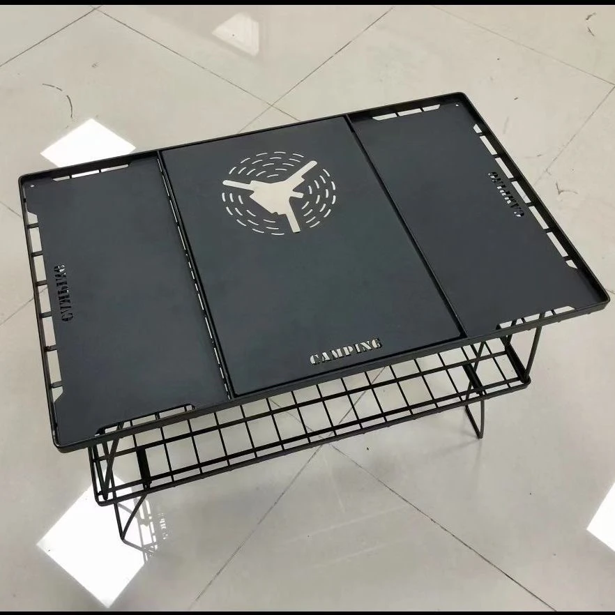 柯曼同款铁网桌igt桌网格折叠桌超轻二合一igt茶盘摆摊网红小推车