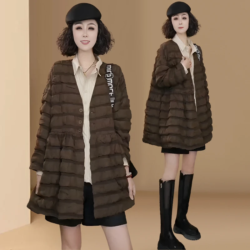 2025新款可爱减龄小众设计感时尚V领娃娃衫短外套女宽松百搭洋气