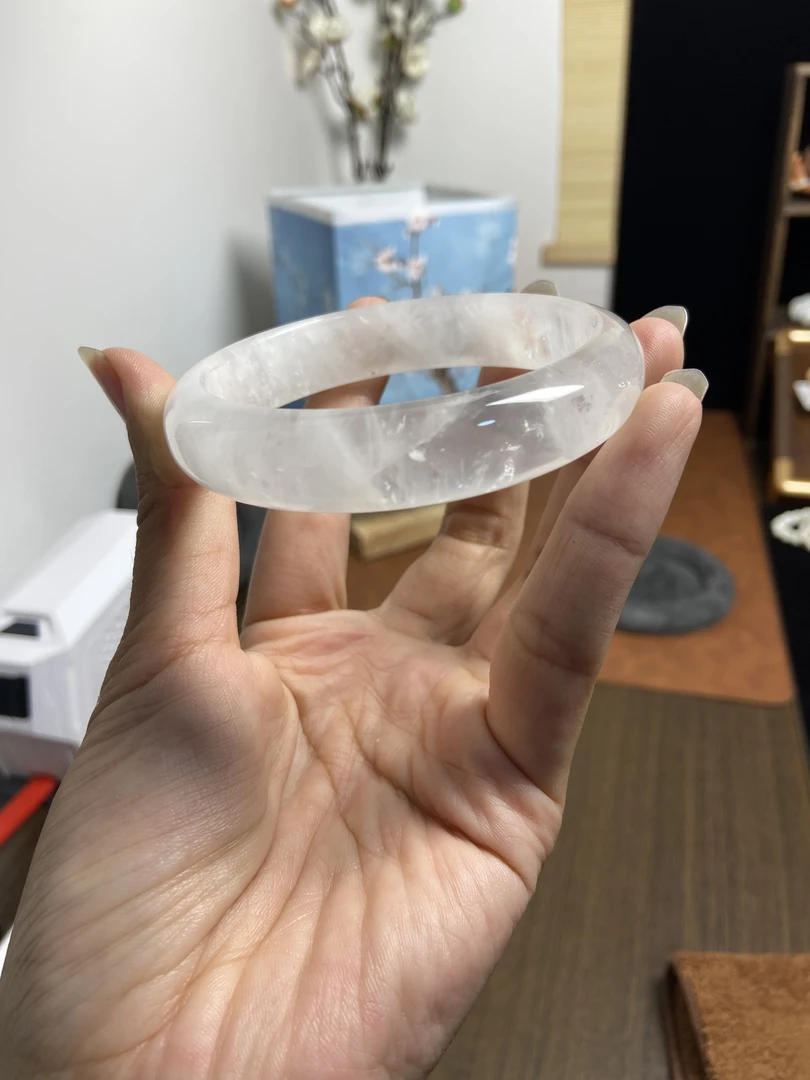 高品质天然白水晶手镯PL373