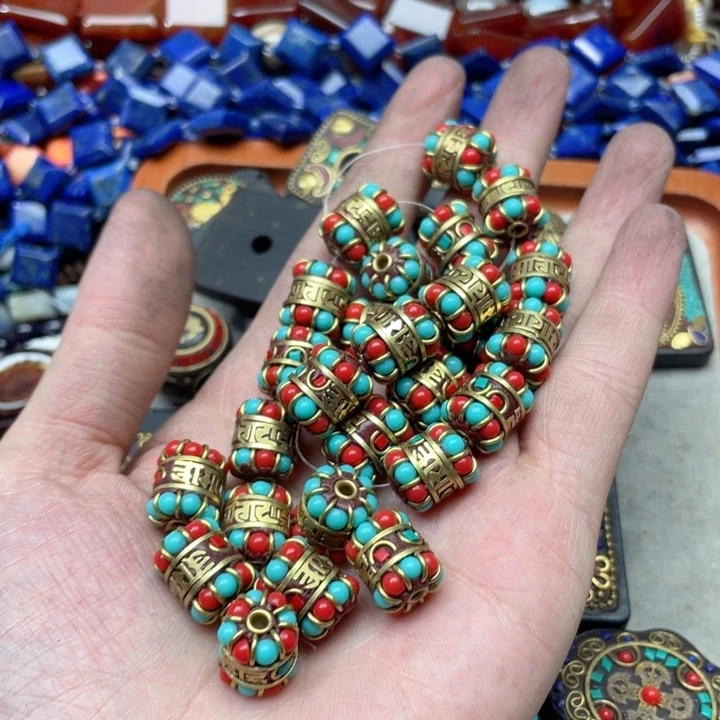 玛瑙/玉髓合金珠宝半成品一个12mm尼泊尔