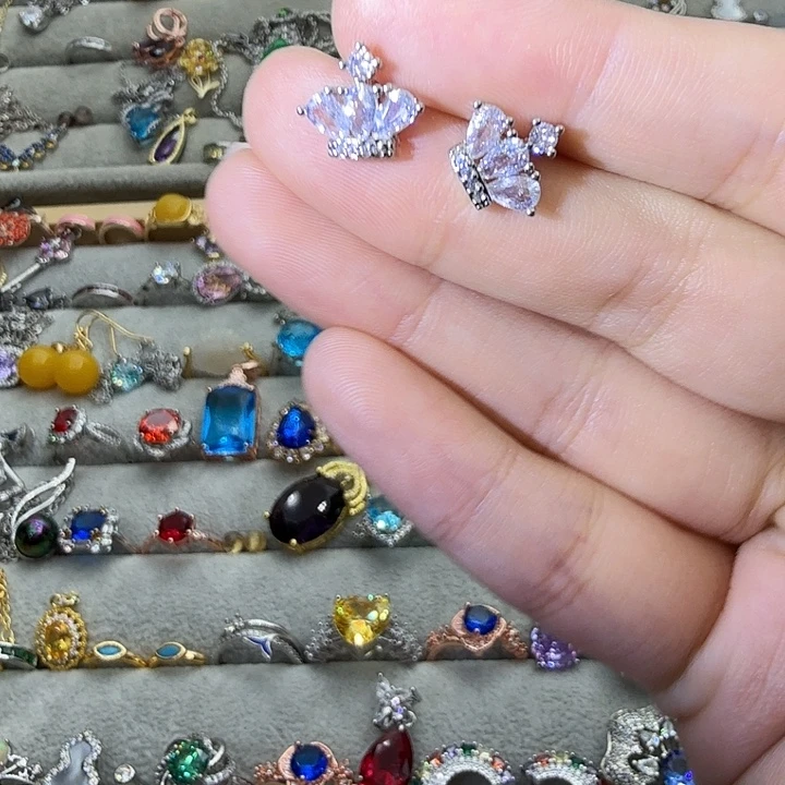 银S925镶嵌戒指水晶