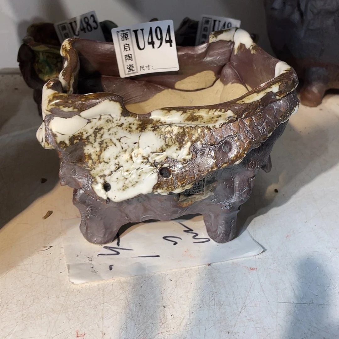 紫砂花盆景德镇陶瓷花盆494