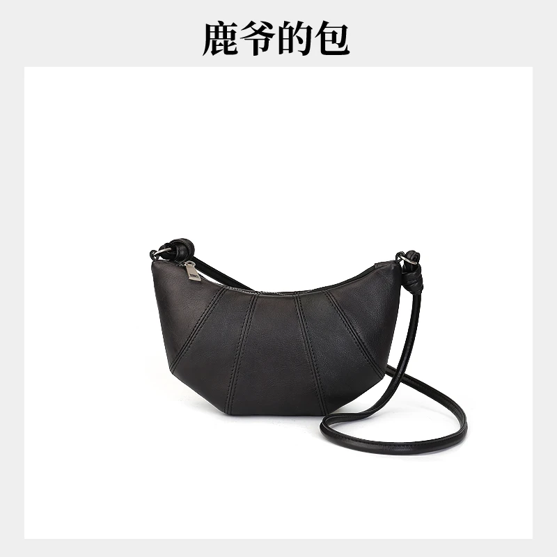 斜挎包小众单肩手工镶嵌潮流牛角包千金风韩版5331