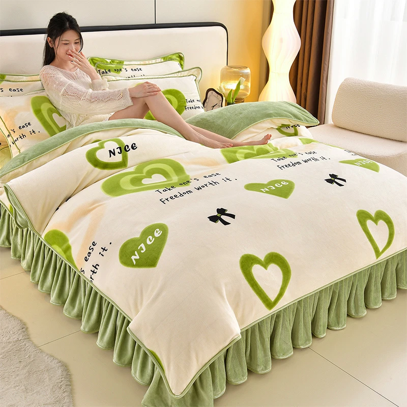 2025新款加厚牛奶绒防静电双面绒四件套加绒高克重被罩床品套件牵