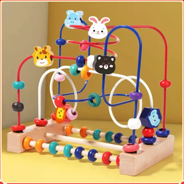 幼儿童绕珠玩具益智早教智力TXMW开发动脑专注力训练宝宝串【富达】