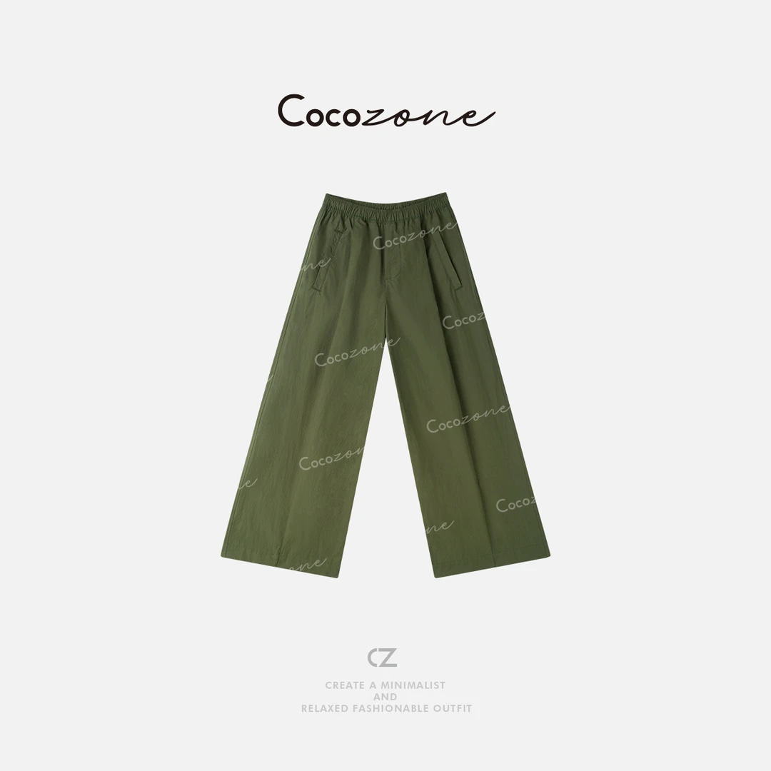 COCO ZONE 刘一一 【100棉】设计感复古松紧腰休闲裤CD2A0760