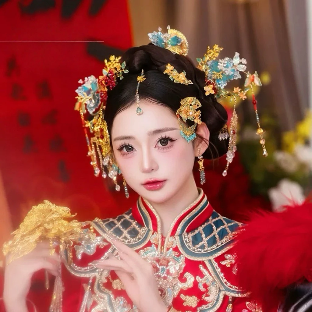 D10喜看新款高级新娘秀禾新中式头饰