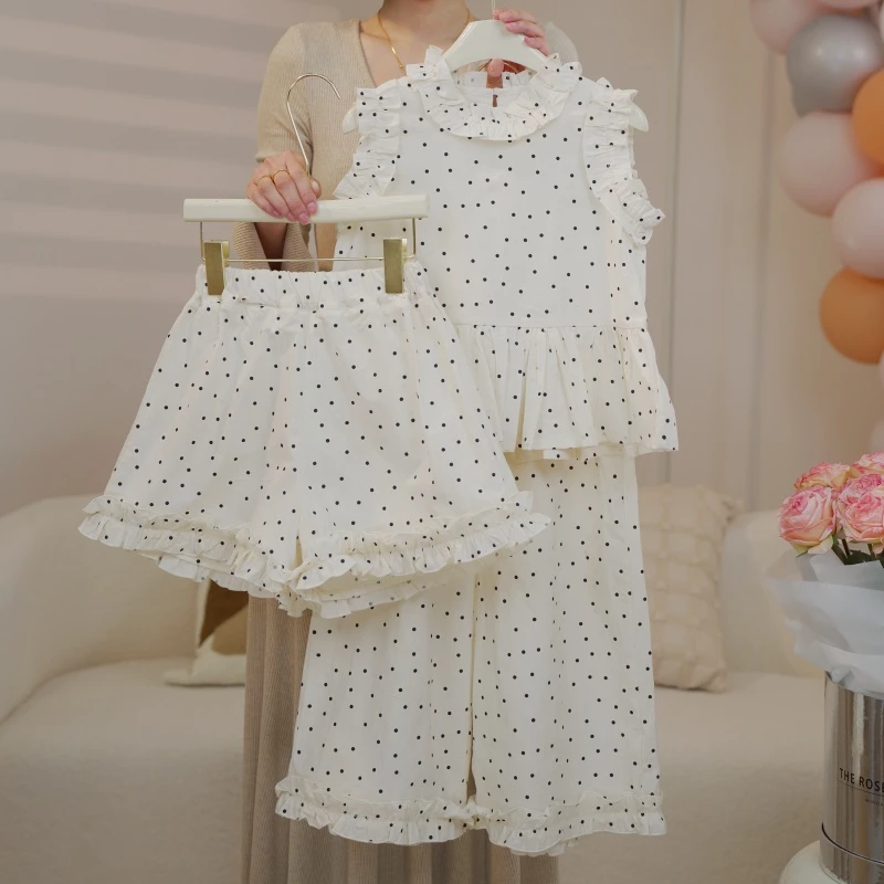 女童套装网红卡通中大童女童时尚洋气可爱夏季新款套装休闲碎花