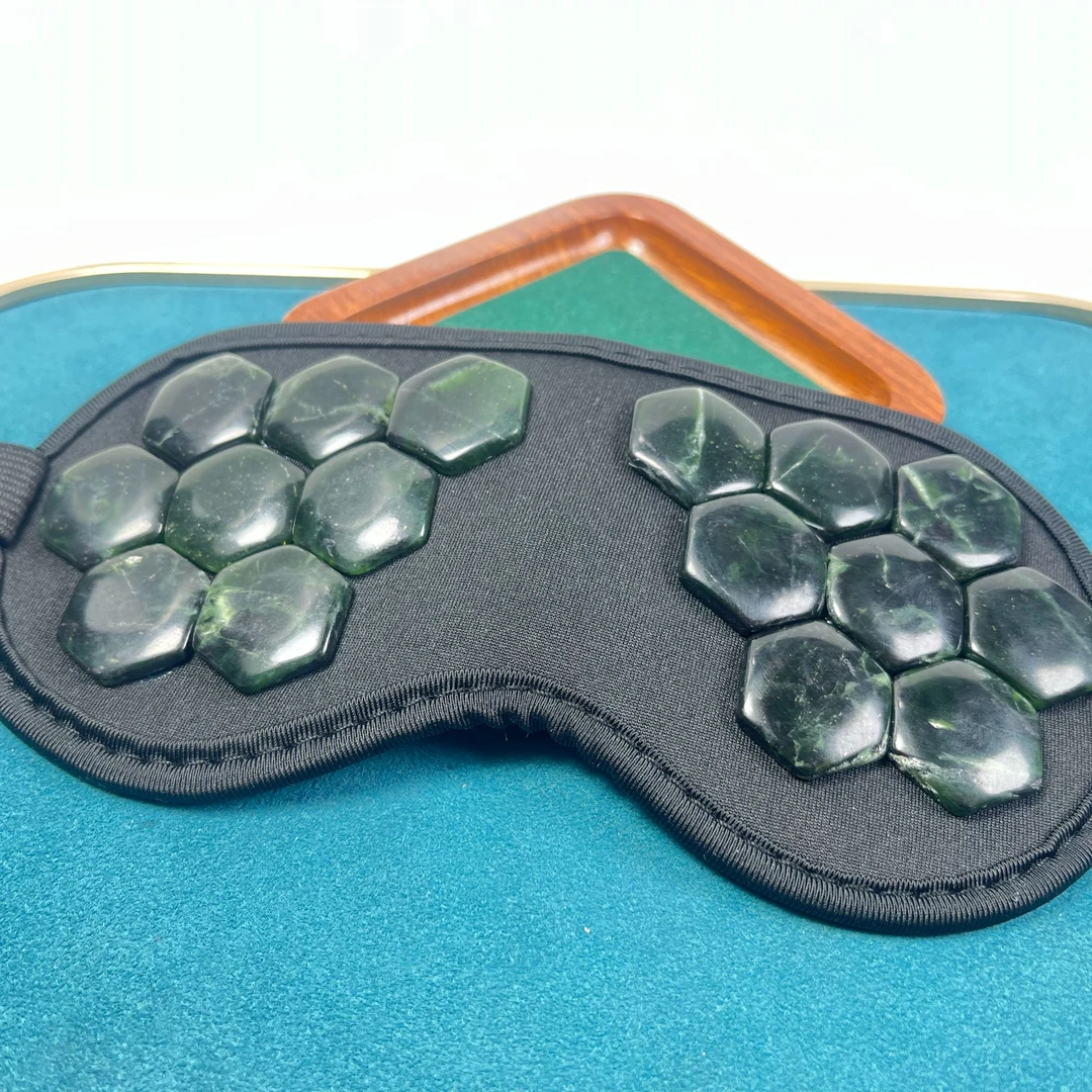 天然西藏藏玉药王石眼罩 共16颗玉片