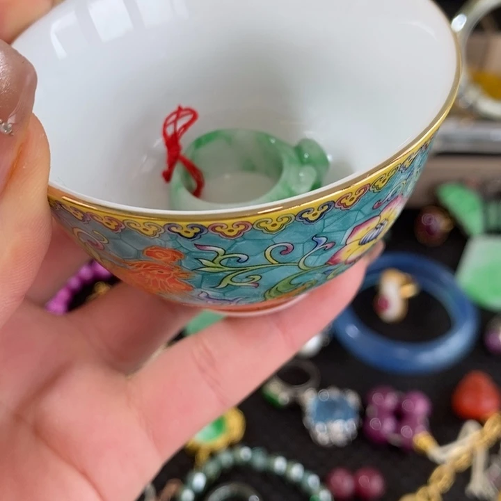 蓝***天杯瓷器杯子漂亮漂亮