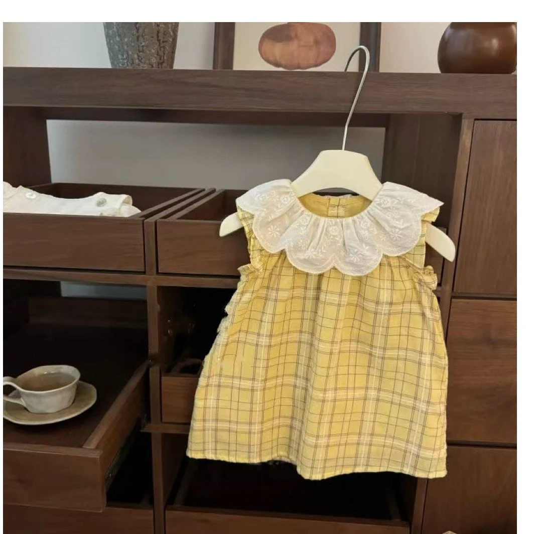 XZM·25夏~格子花边领连衣裙1624