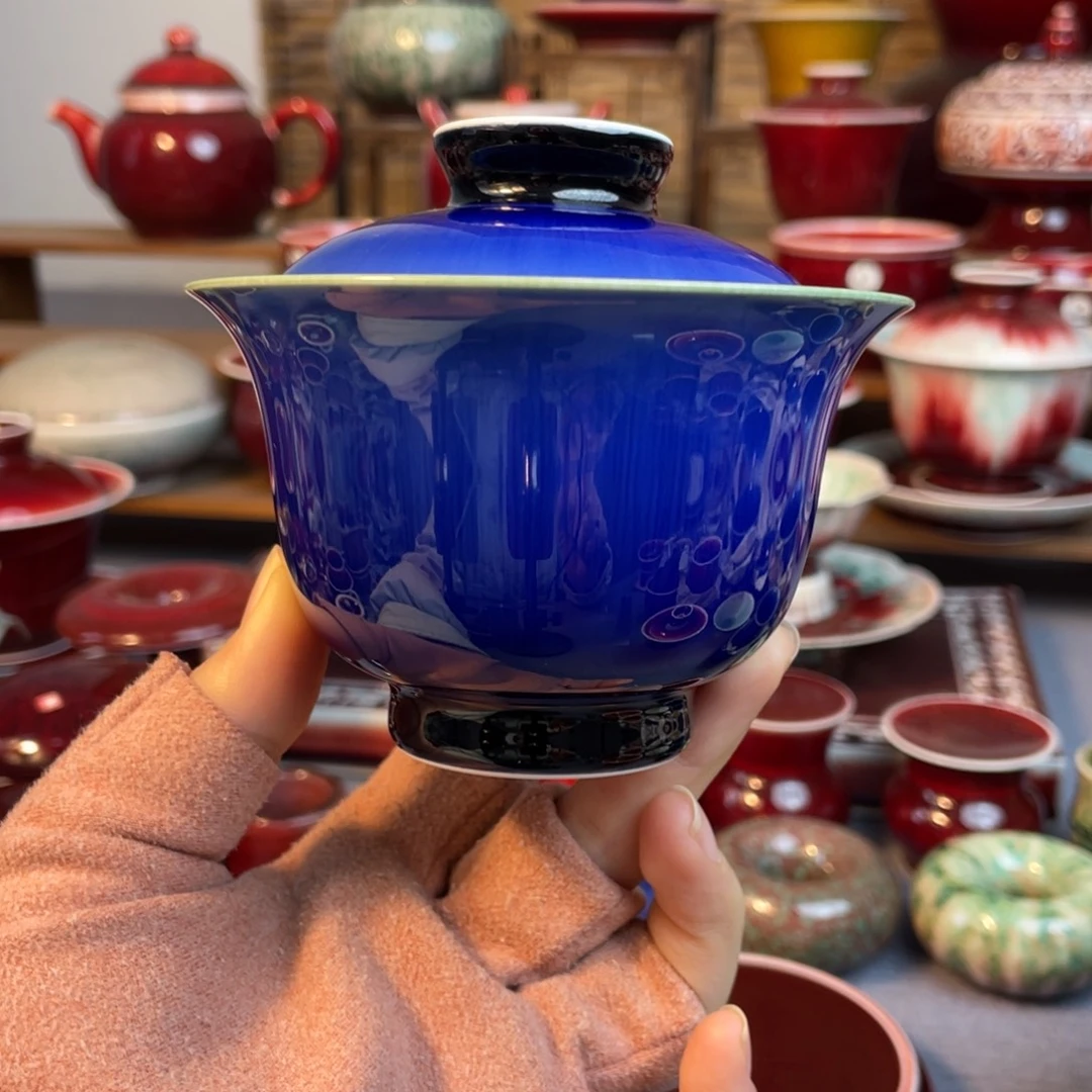 景德镇原矿陶瓷 元宝盖碗