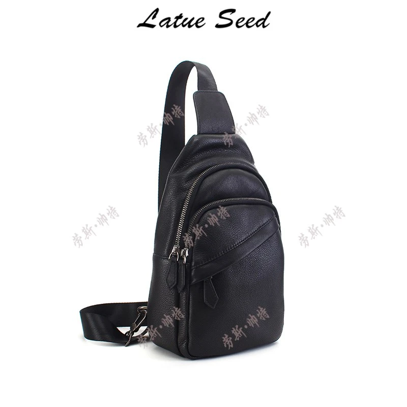 【B707·老父亲】新品简约百搭时尚单肩轻便ins休闲胸包23839-黑色