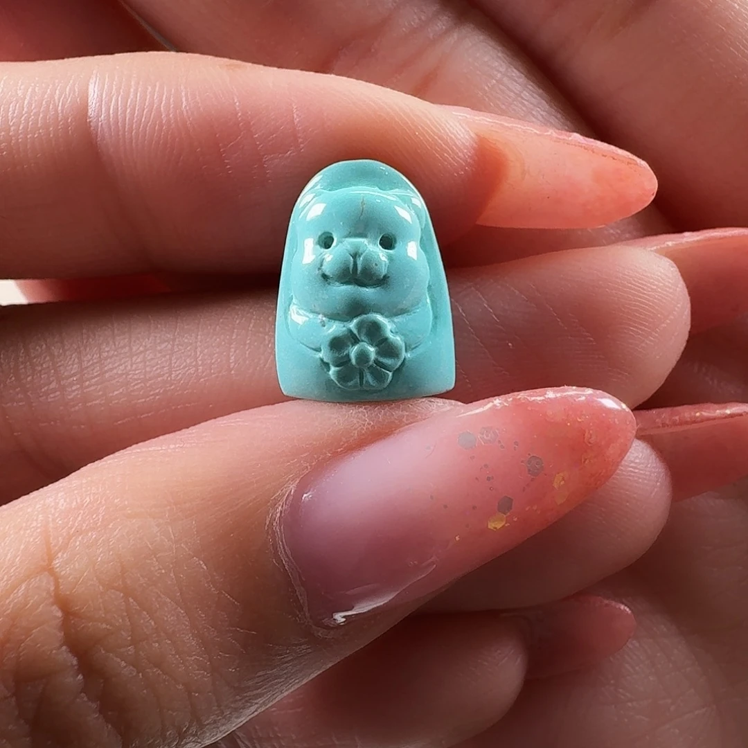 绿松石未镶嵌吊坠(不含链)小熊