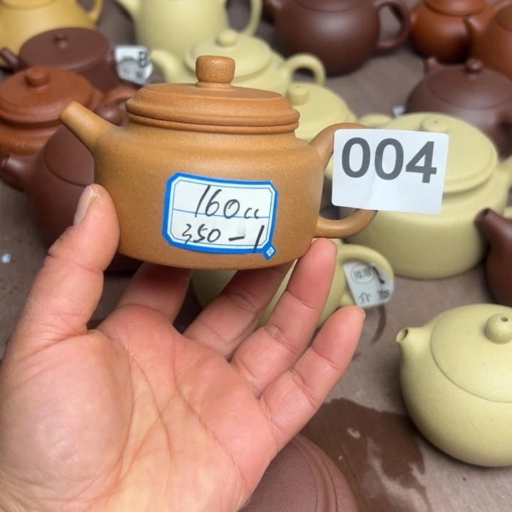 紫砂茶壶黄金段半手工160cc