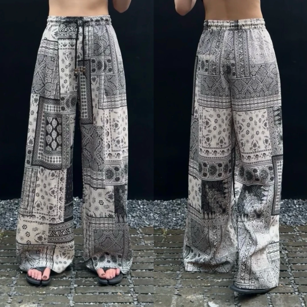 【L.P.L meng】2025夏季复古国风印花休闲水墨画百搭休闲裤