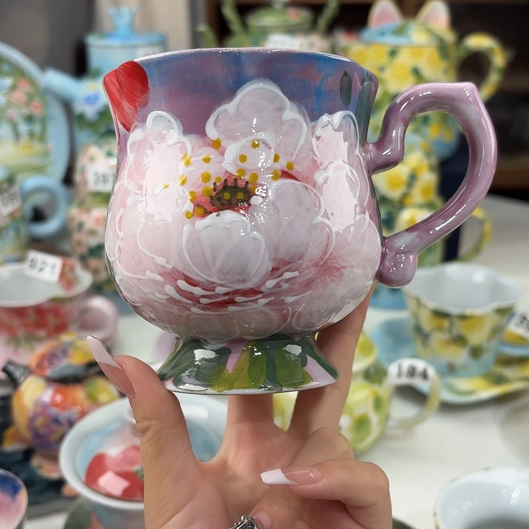 瓷片景德镇手绘高温釉下彩陶瓷茶具