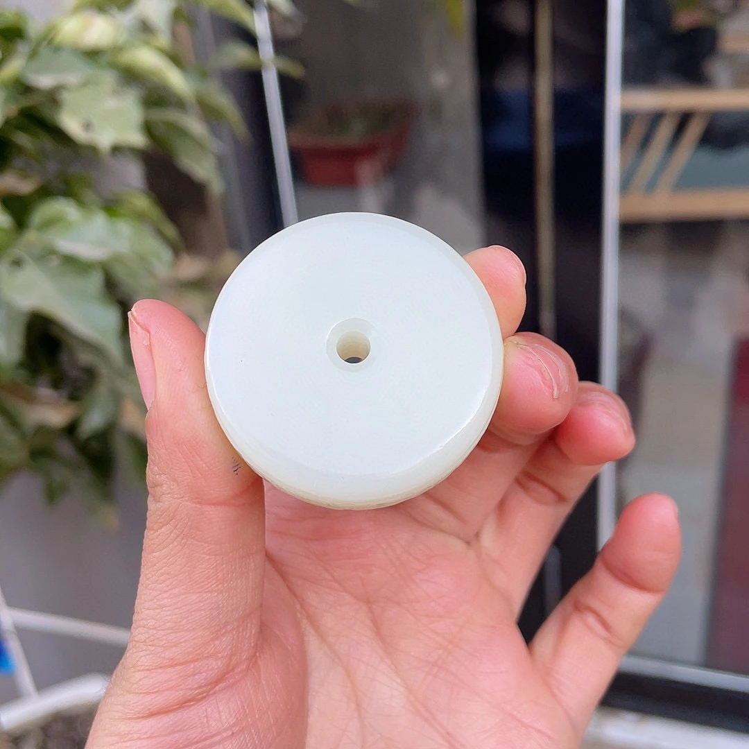 267256玉美人小程和田玉白玉平安扣挂件