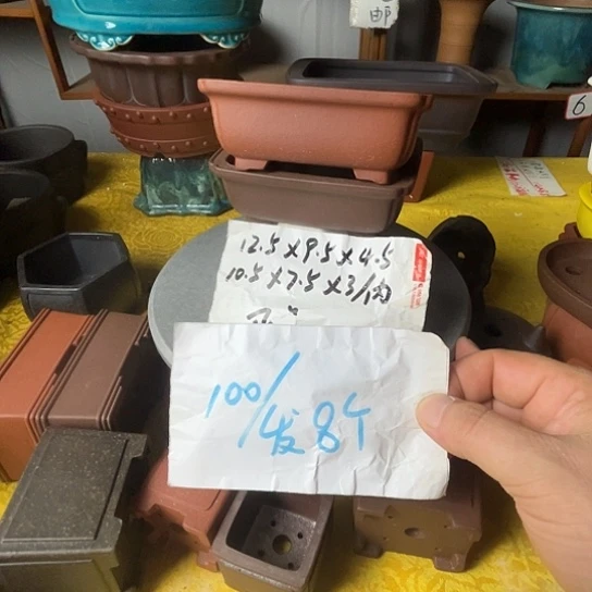 宜兴紫砂花盆八个一组