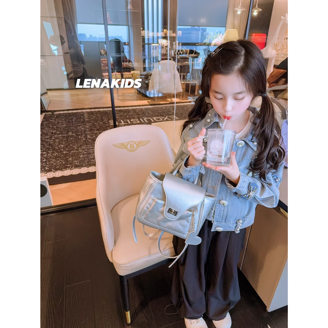 MOANA【春上新·甜酷风·超软牛仔外套】洋气时髦女宝25022102