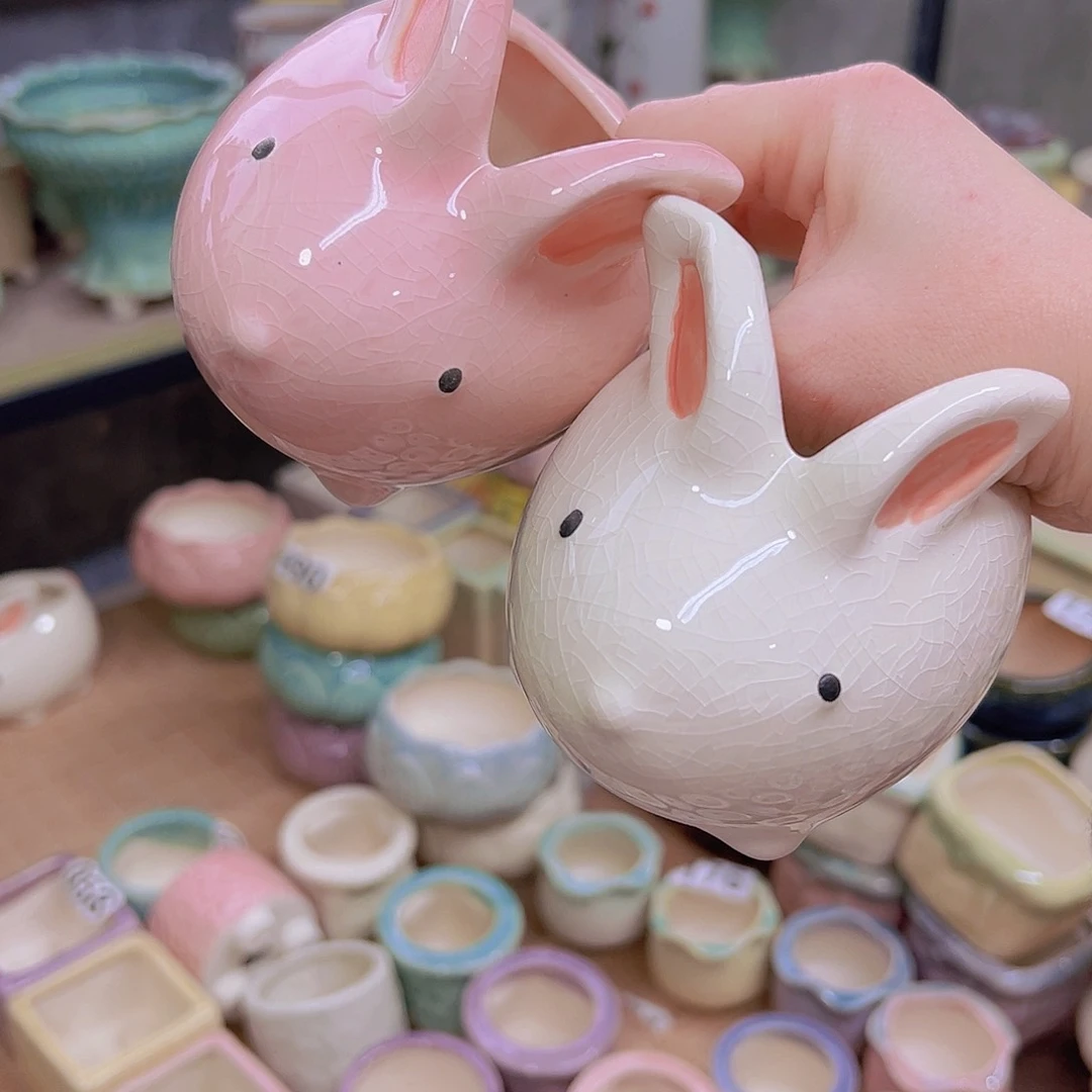 红陶陶瓷花盆当场满12包邮