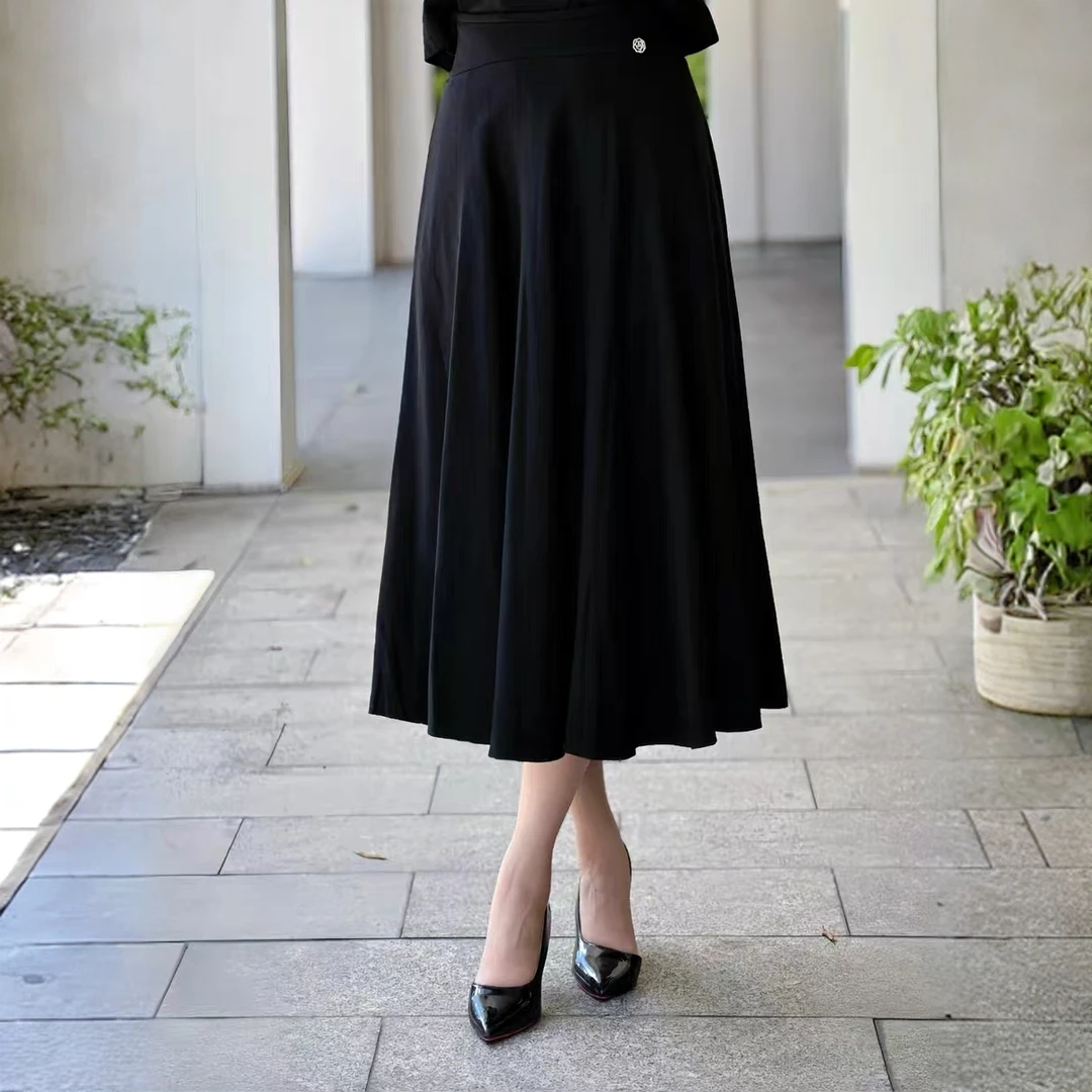GXO 珂+【100绵羊毛】2025秋季新款时尚半身A字裙KQ0115