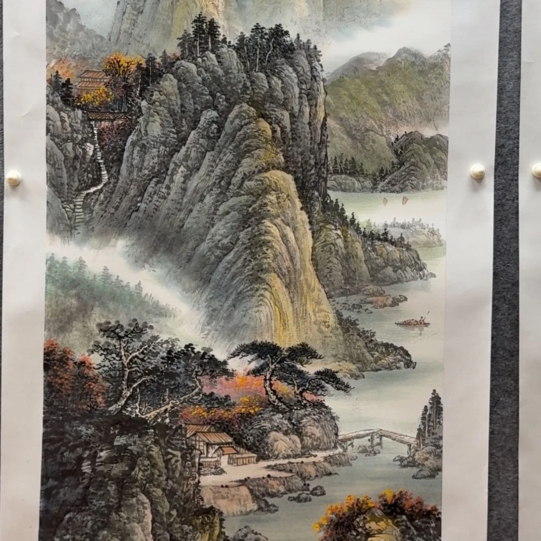 国画三尺作品山水哈哈哈
