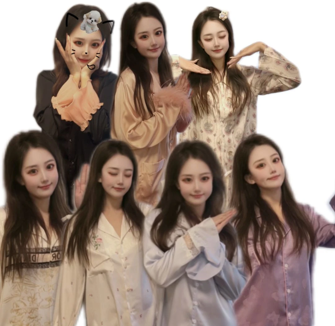 【长袖集合系列】缎面软丝家居服高定轻奢设计感套装