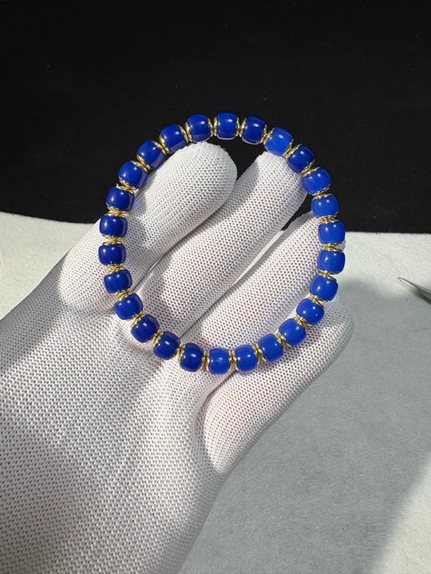 金盾铜镀金蓝精灵科技松手串尺寸0.8