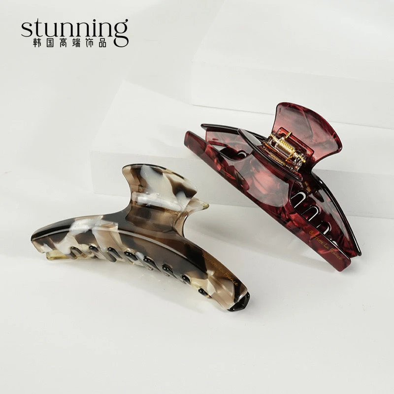 法式高级感醋酸抓夹热巴同款网红盘发大号鲨鱼夹新款优雅百搭发夹